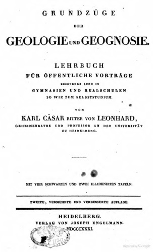 Grundzüge der Geologie und Geognosie