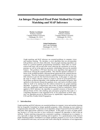 An Integer Projected Fixed Point Method for Graph Matching and MAP Inference
