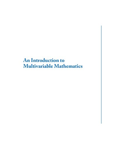 An introduction to multivariable mathematics