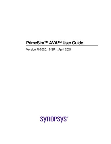 PrimeSim™ AVA™ User Guide