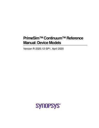 PrimeSim™ Continuum™ Reference Manual: Device Models