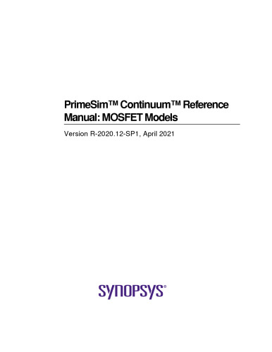 PrimeSim™ Continuum™ Reference Manual: MOSFET Models