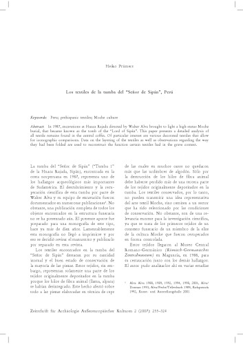 Heiko Pruemers - Los textiles de la tumba del “Señor de Sipán”, Perú