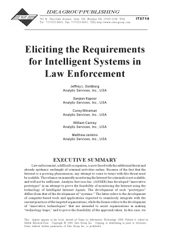 Eliciting the Requirements for Intelligent Systems in Law Enforcement