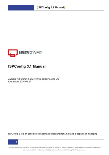 ISPConfig Manual for ISPConfig 3.1