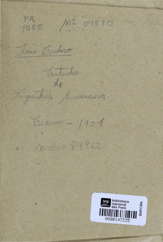 Estudios de lingüística americana : Carta á un distinguido americanista francés