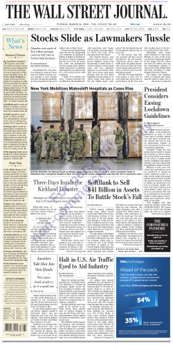 Wall Street Journal Tuesday March 24, 2020