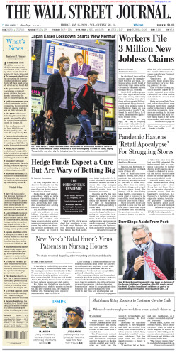 Wall Street Journal Friday May 15, 2020