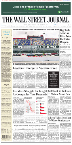Wall Street Journal Monday May 18, 2020