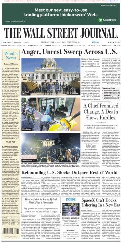 Wall Street Journal Monday June 1, 2020