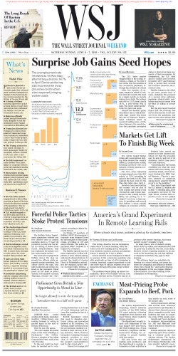 Wall Street Journal Saturday June 6, 2020