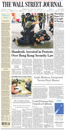 Wall Street Journal Thursday July 2, 2020
