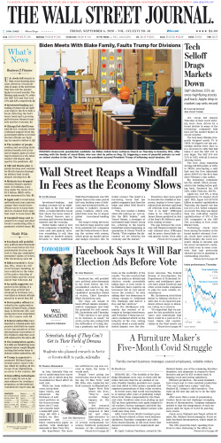 Wall Street Journal Friday September 4, 2020