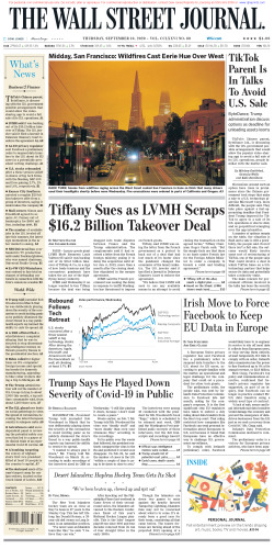 Wall Street Journal Thursday September 10, 2020