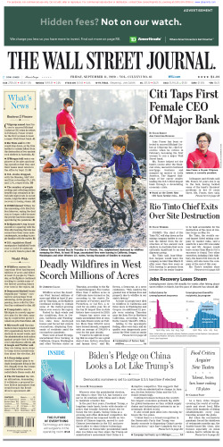 Wall Street Journal Friday September 11, 2020