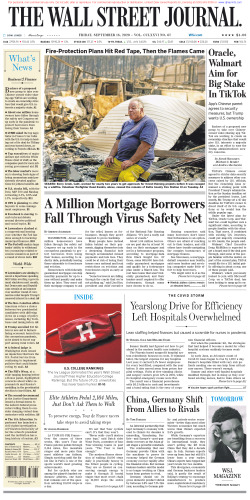 Wall Street Journal Friday September 18, 2020