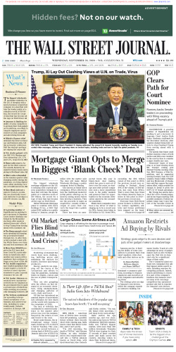 Wall Street Journal Wednesday September 23, 2020