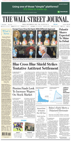 Wall Street Journal Friday September 25, 2020