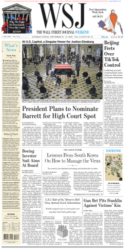 Wall Street Journal Saturday September 26, 2020