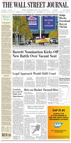 Wall Street Journal Monday September 28, 2020
