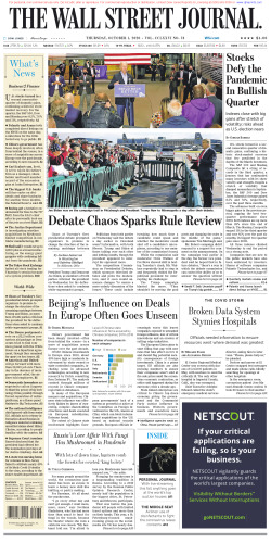 Wall Street Journal Thursday October 1, 2020
