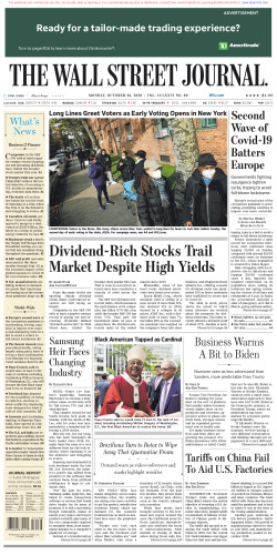 Wall Street Journal Monday October 26, 2020