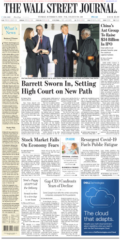 Wall Street Journal Tuesday October 27, 2020