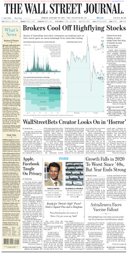 Wall Street Journal Friday January 29, 2021