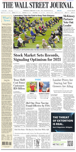Wall Street Journal Thursday Febuary 25, 2021