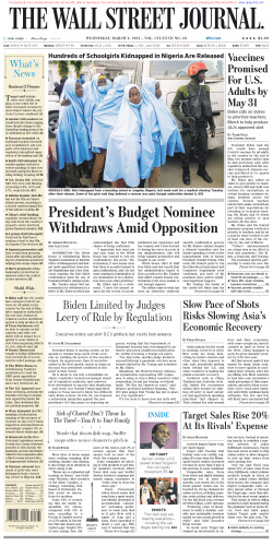 Wall Street Journal Wednesday March 3, 2021