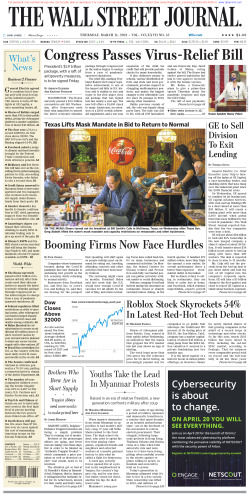 Wall Street Journal Thursday March 11, 2021