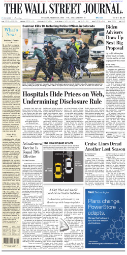 Wall Street Journal Tuesday March 23, 2021