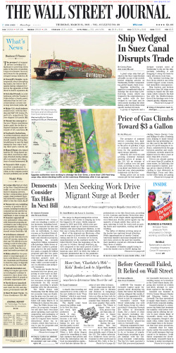 Wall Street Journal Thursday March 25, 2021