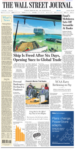 Wall Street Journal Saturday March 30, 2021