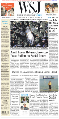 Wall Street Journal Saturday May 1, 2021