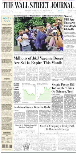 Wall Street Journal Wednesday May 9, 2021