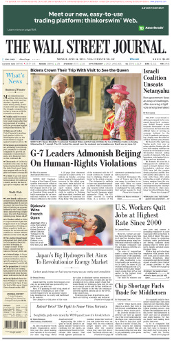 Wall Street Journal Monday May 14, 2021