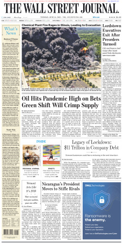 Wall Street Journal Tuesday June 15, 2021