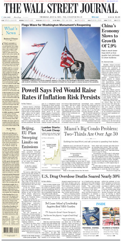 Wall Street Journal Thursday July 15, 2021