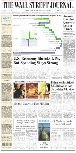 Wall Street Journal Friday April 29, 2022