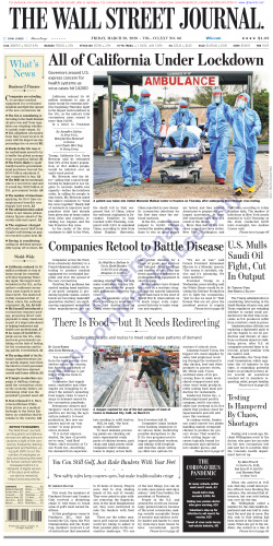 Wall Street Journal Friday March 20, 2020