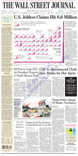 Wall Street Journal Friday April 3, 2020