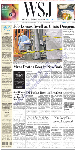 Wall Street Journal Saturday April 4, 2020