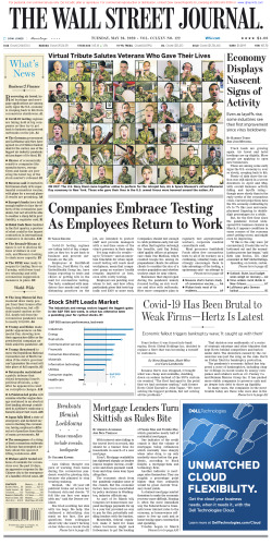 Wall Street Journal Tuesday May 26, 2020