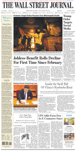Wall Street Journal Friday Ma 29, 2020