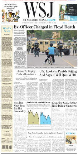 Wall Street Journal Saturday May 30, 2020