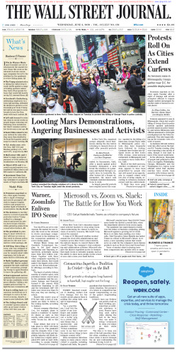 Wall Street Journal Wednesday June 3, 2020