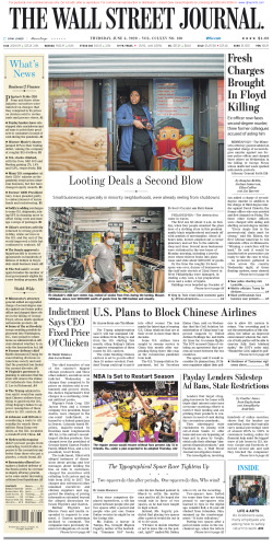 Wall Street Journal Thursday June 4, 2020