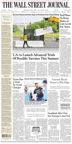 Wall Street Journal Friday June 11, 2020