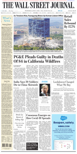 Wall Street Journal Wednesday June 17, 2020